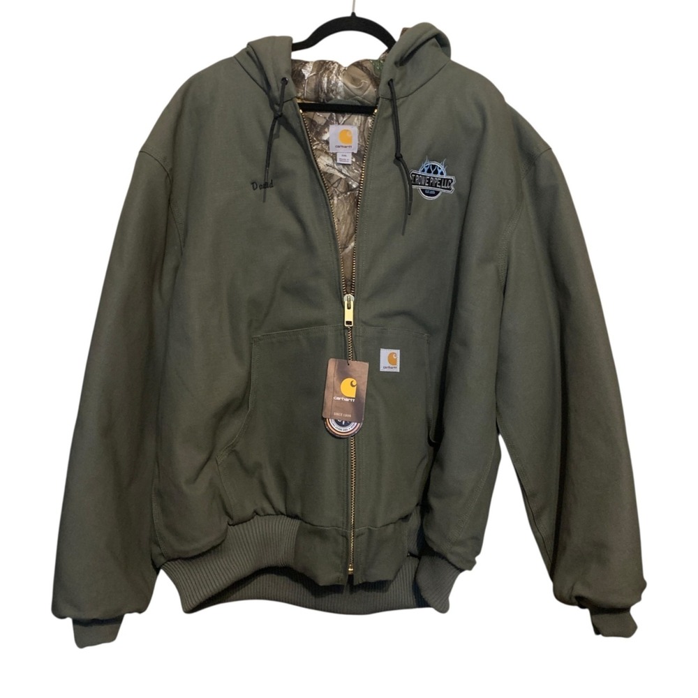 NOS Carhartt Men's Quilted Jacket RealTree Camo Lined 2XL 101074 316 Hunting